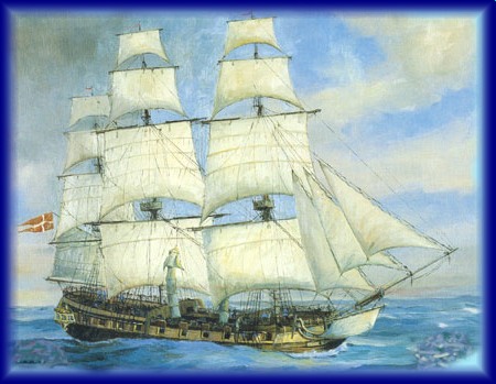 Fredensborg on the high seas